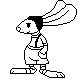 a black and white pixel sprite of chicory, idle animation