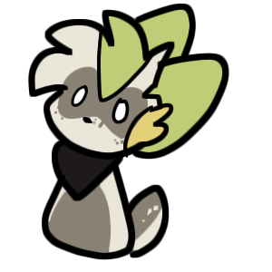 Pale green and brown pachirisu, stumpy tail