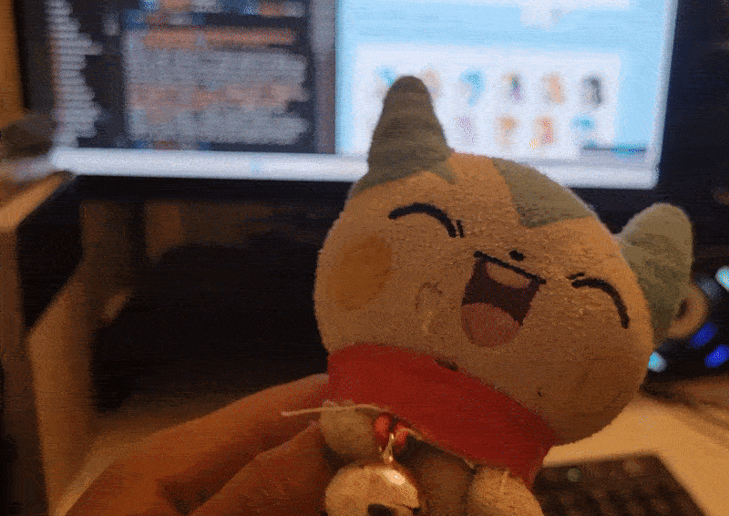 gif of elder pachi bobbing her head side to side in real life
